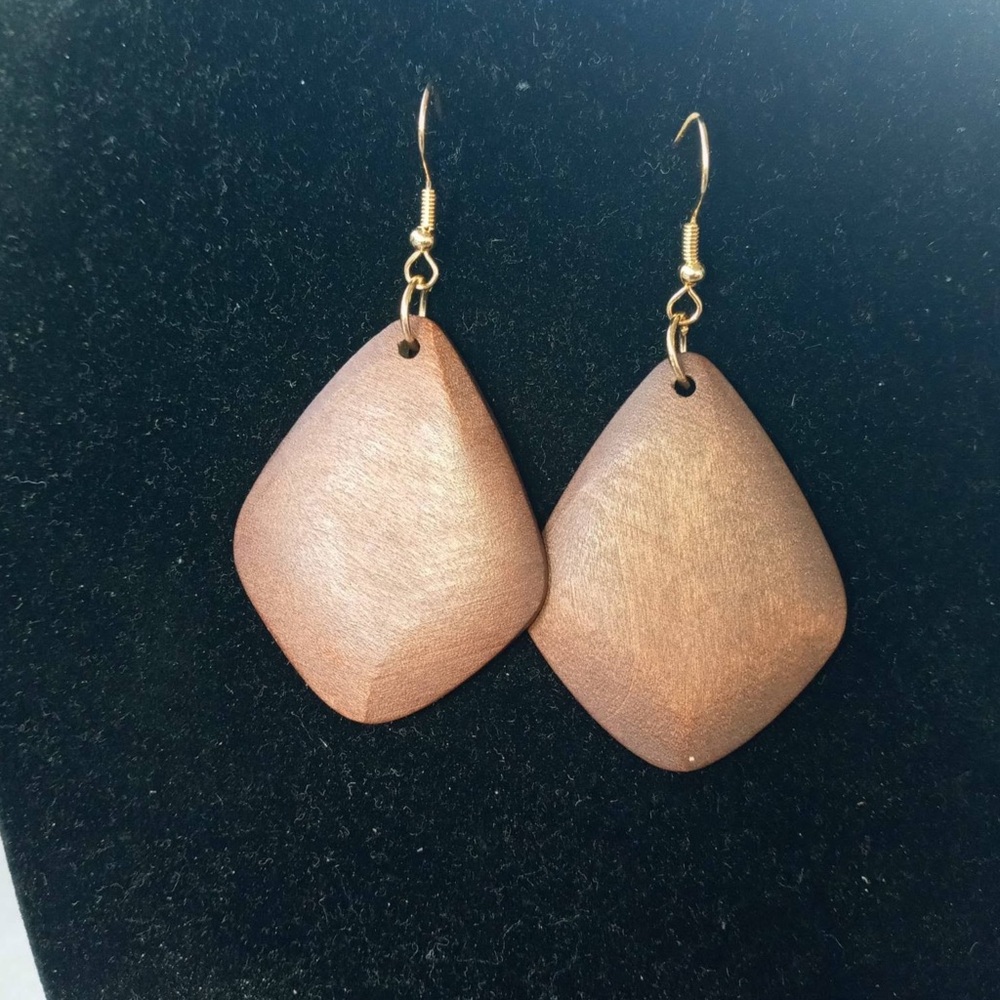 SOLD💰💰SOLD💰💰NWT Octagon Bohemian Hook Wooden Earrings